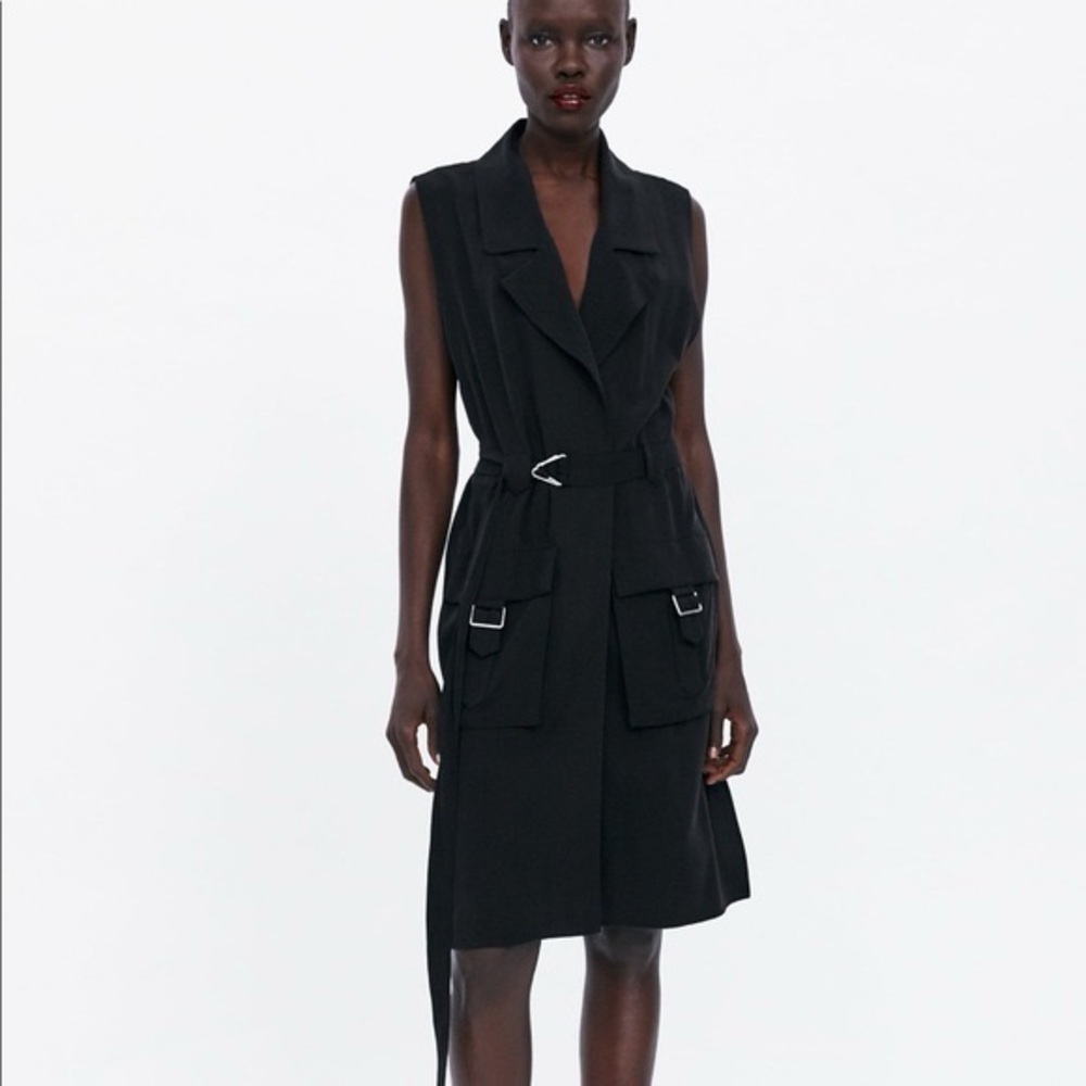 Black Dress With Buckle Details